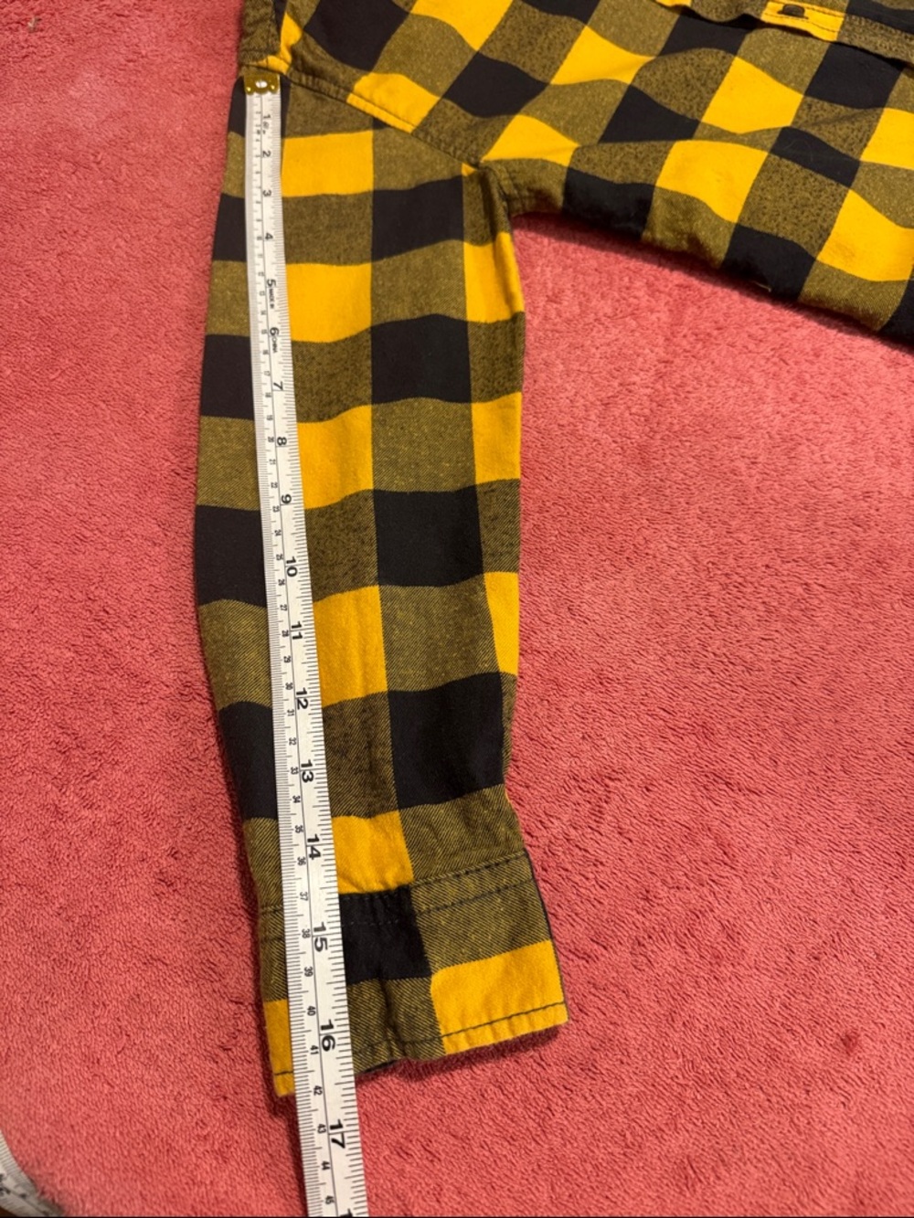 Cat & Jack Yellow and Black Plaid Button-Down Shirt - Picture 7 of 9